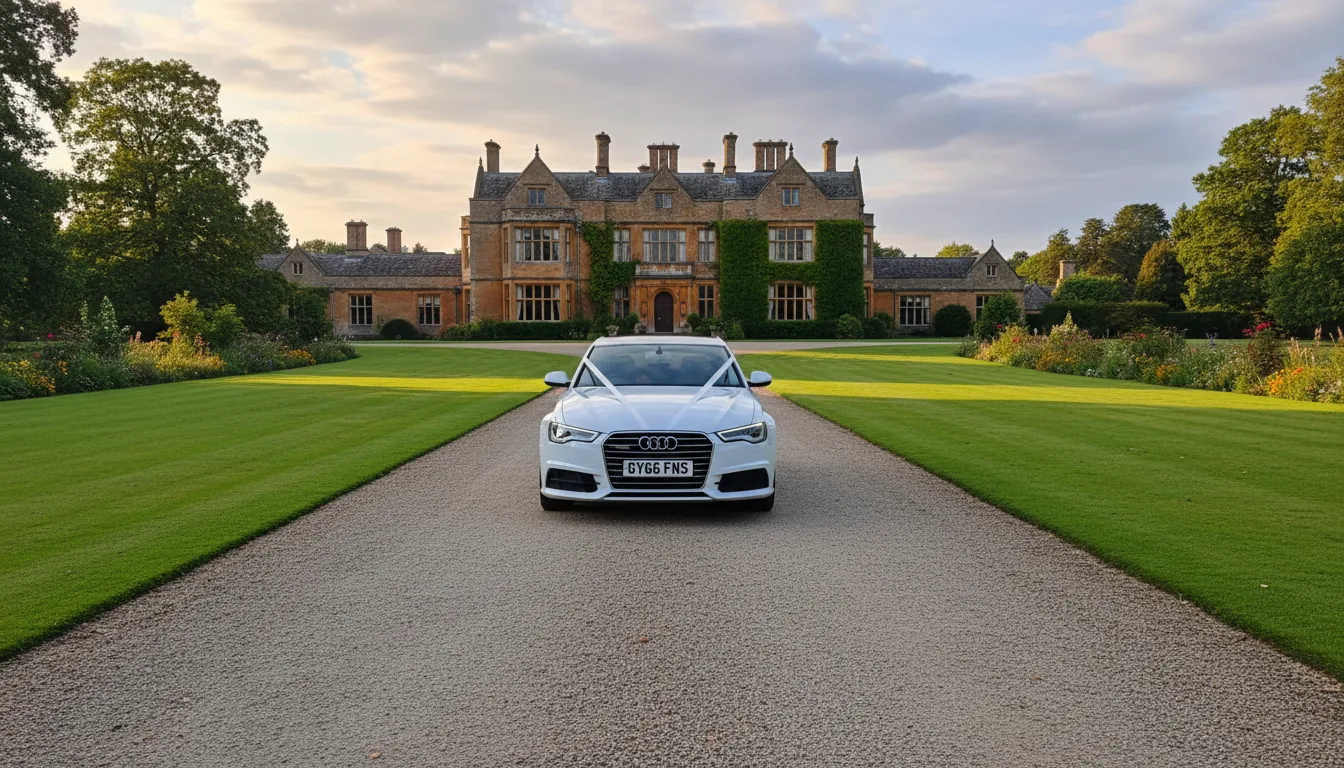 Audi A6 at a wedding or event venue, view 1