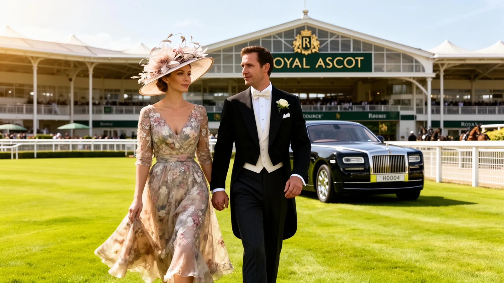 Chauffeur car arriving for a special event