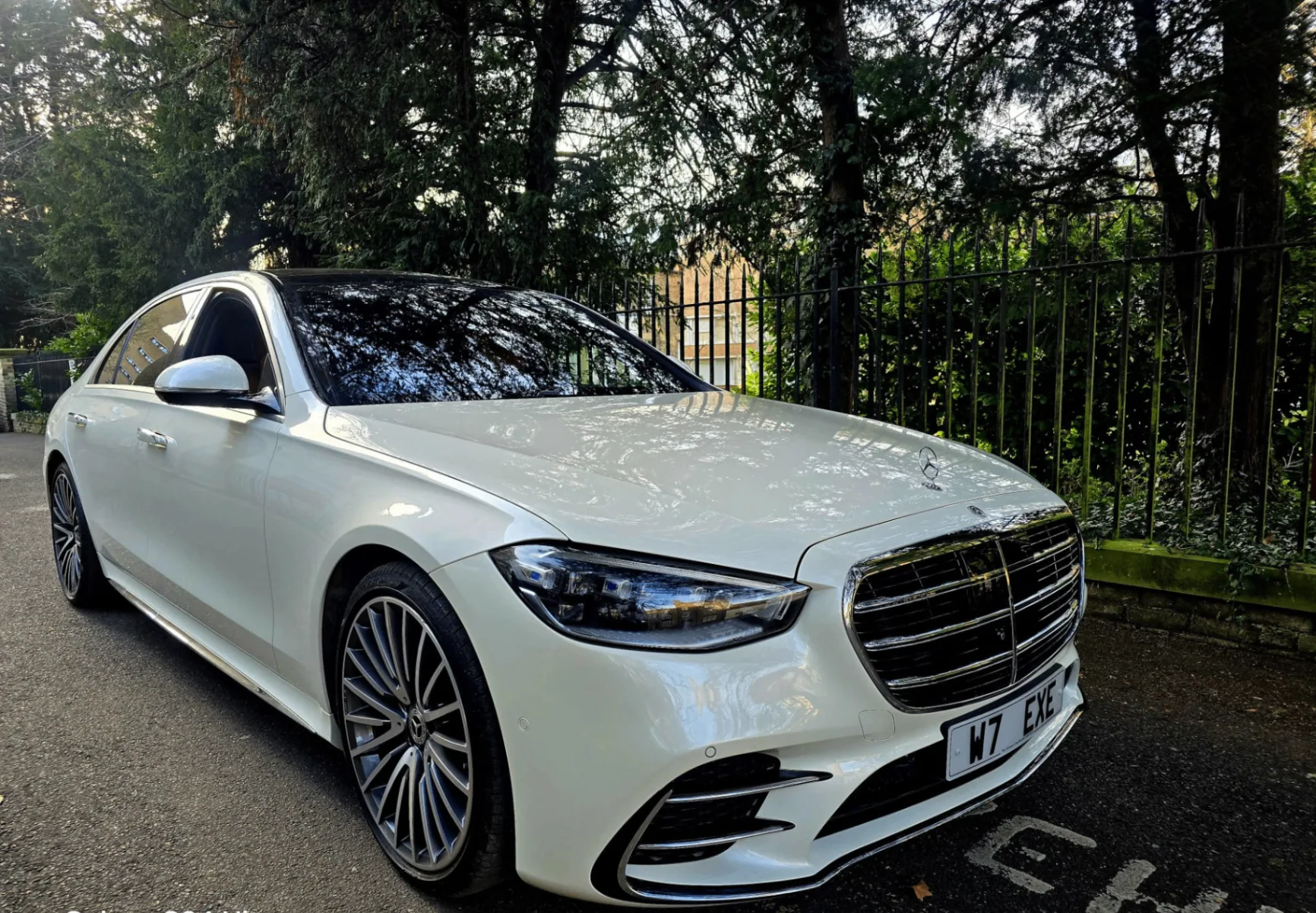 Mercedes S500 LWB AMG chauffeur car, exterior view
